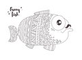 Funny fish. Coloring book