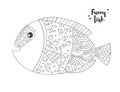 Funny fish. Coloring book