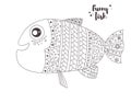 Funny fish. Coloring book