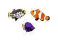 Funny fishes design vector