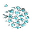 Funny fishes, frame for your design Royalty Free Stock Photo