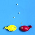 Funny fishes made from balloons