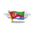 Funny flag eritrea mascot cartoon style with Wink eye