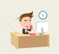 Funny flat character call business concept