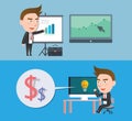 Funny flat character illustration Business series