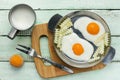 Funny food art idea for kids breakfast - yogurt cream, apricot a