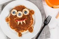 Funny pancakes for Halloween Royalty Free Stock Photo