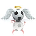 Funny football 3d concept - angel devil soccer ball