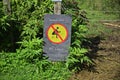 funny forbidding sign. On the Way of St. James