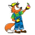 Fox farmer ABC Alphabet F for kids Royalty Free Stock Photo