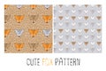 Funny fox seamless pattern