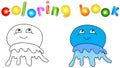 Funny and friendly cartoon jellyfish.