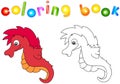 Funny and friendly cartoon seahorse