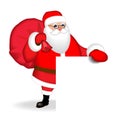 Funny friendly Santa Claus over white blank. Isolate, without gradients