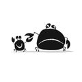 Funny friends crabs, black silhouette for your design Royalty Free Stock Photo