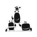 Funny friends crabs, black silhouette for your design Royalty Free Stock Photo