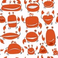 Funny friends crabs, seamless pattern for your design Royalty Free Stock Photo