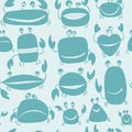 Funny friends crabs, seamless pattern for your design Royalty Free Stock Photo