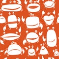 Funny friends crabs, seamless pattern for your design Royalty Free Stock Photo