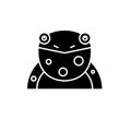 Funny frog black icon, vector sign on isolated background. Funny frog concept symbol, illustration Royalty Free Stock Photo