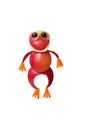 Funny frog made of red apple