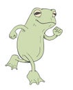 Funny frog running