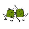 Funny frog, sketch for your design