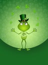 Funny frog for St. Patrick's Day
