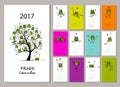 Funny frogs, calendar 2017 design