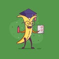 Funny Fruit Banana Character Graduate