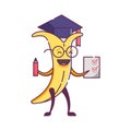 Funny Fruit Banana Character Graduate