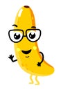 Funny fruit banana isolated cartoon character