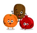 Funny fruit isolated cartoon characters Royalty Free Stock Photo