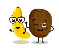 Funny fruit isolated cartoon characters Royalty Free Stock Photo