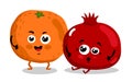 Funny fruit isolated cartoon characters Royalty Free Stock Photo