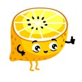 Funny fruit lemon isolated cartoon character Royalty Free Stock Photo