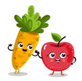 Funny fruit and vegetable cartoon characters Royalty Free Stock Photo