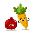 Funny fruit and vegetable cartoon characters Royalty Free Stock Photo