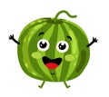 Funny fruit watermelon isolated cartoon character