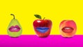 Funny Fruits with lips