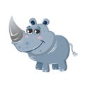 Funny funny African rhinoceros. Cute animal from the wild.