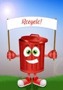 Funny garbage bin for recycle Royalty Free Stock Photo