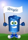 Funny garbage bin for recycling Royalty Free Stock Photo
