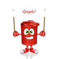 Funny garbage bin for recycling Royalty Free Stock Photo