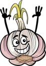 Funny garlic vegetable cartoon illustration