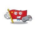 Funny geek gamer flag china Scroll cartoon character style