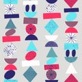 Funny geometric seamless pattern. Vector illustration