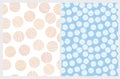 Funny Geometric Vector Pattern with Big Hand Drawn Pale Pink Dots Isolated on a White Background. Royalty Free Stock Photo