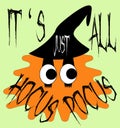 Funny ghost with Halloween lettering - its all just hocus pocus. Vector illustration