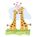 Funny giraffe couple in love Royalty Free Stock Photo